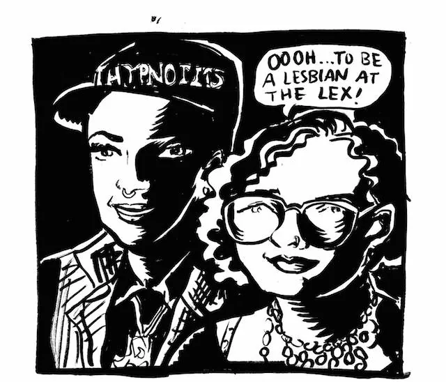 The cover of We Belong: drawn portraits of Lexington Club patrons.